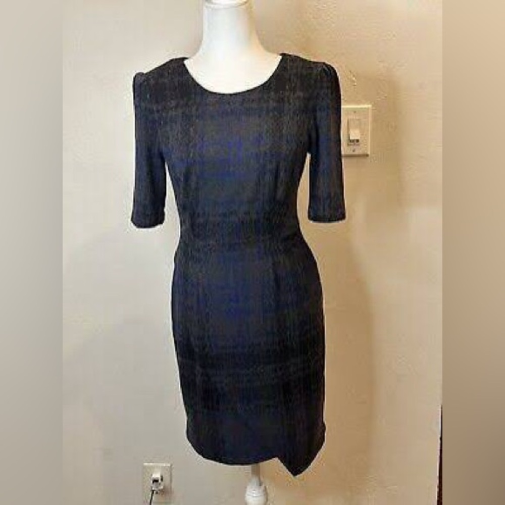 Betsey Johnson Asymmetrical Plaid Sheath Dress